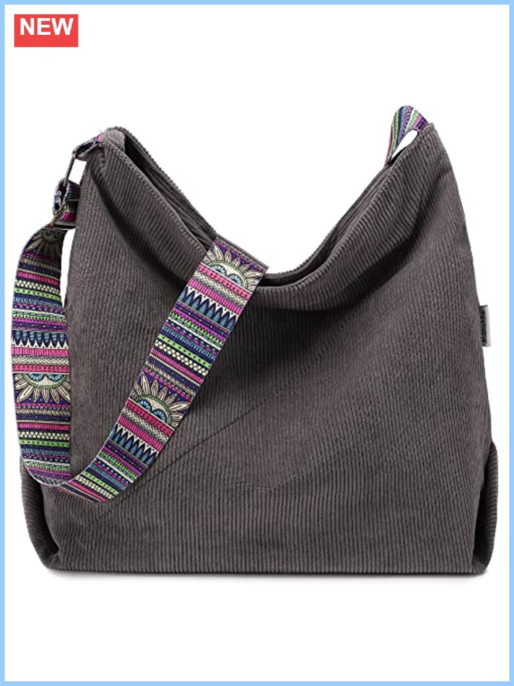 Corduroy Hobo Tote Bag Large Crossbody Shoulder Purse
